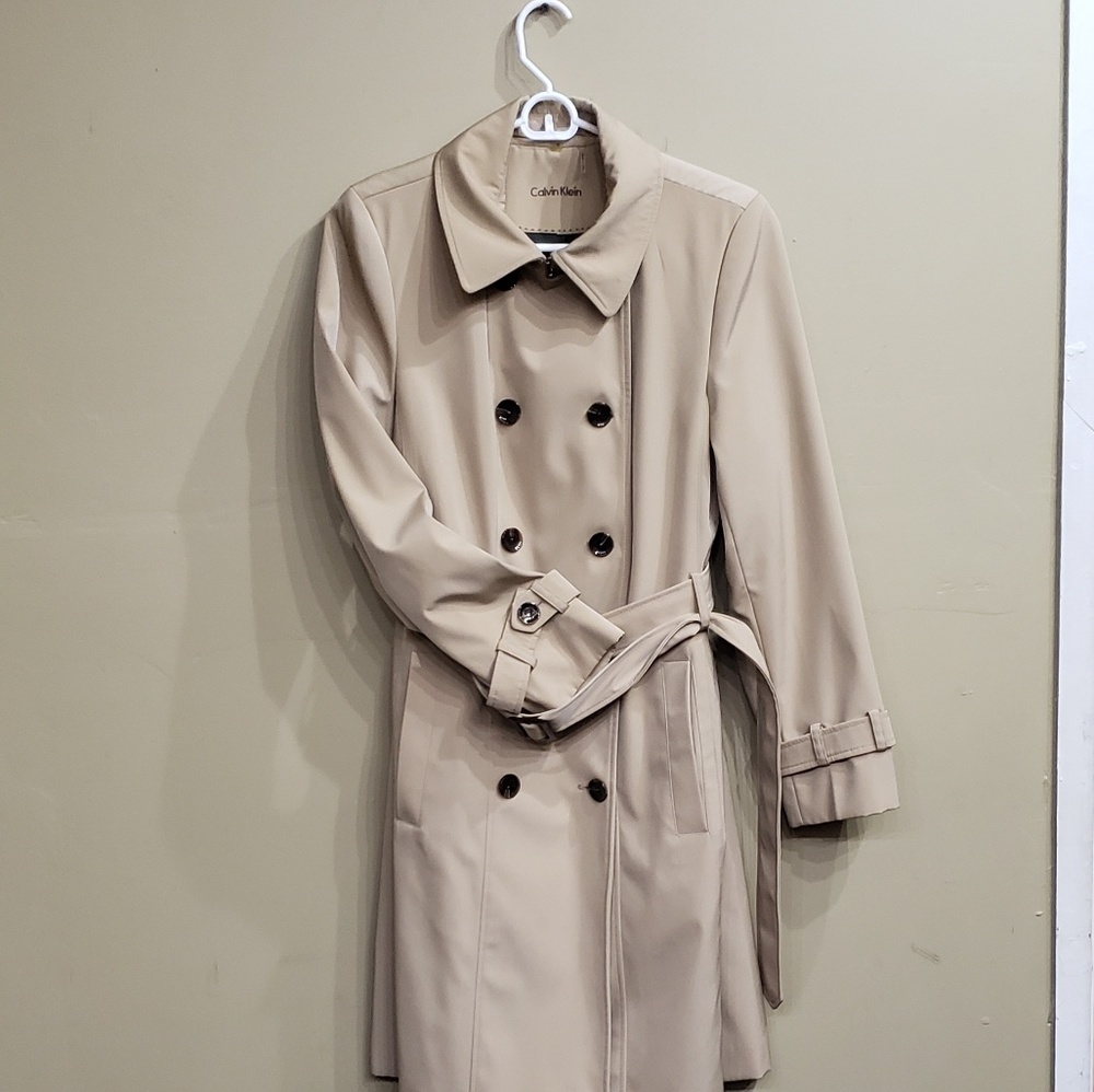 💕Calvin Klein💕Women's BELTED LONG TRENCH - Picture 5 of 8